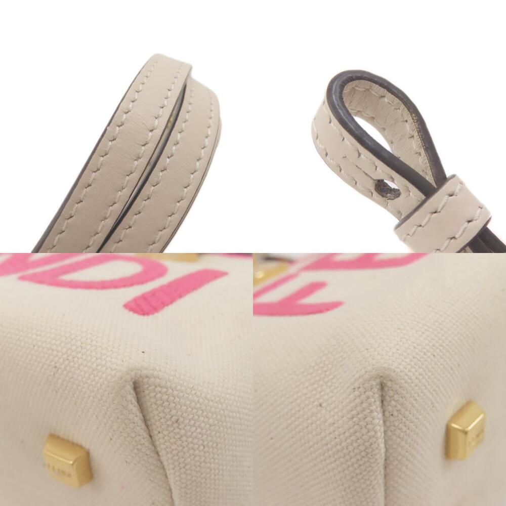 Fendi By The Way Leather Shoulder Bag Handbag Canvas - Picture 10 of 10